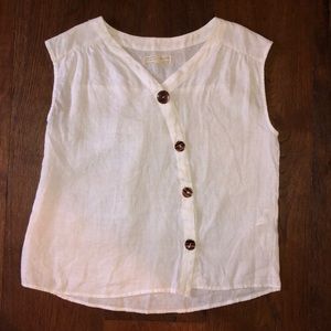 White Zara Top with Buttons